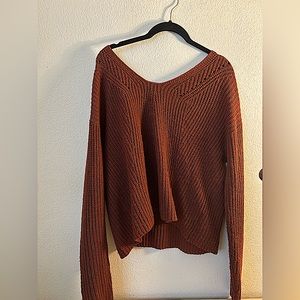 Lulus Pullover Sweater - Burnt Orange - L